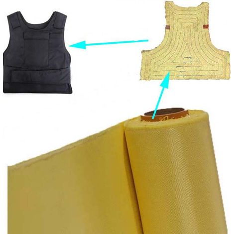 TESSUTO Aramide fibra di KEVLAR - 240 g/m² plain per giubbotto antiproiettile Misura - 1000mm(100cm) x 1 Metro
