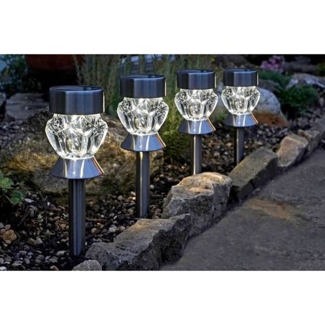 Pack de 4 balises solaires verre Crystal - SMART GARDEN (1/5)