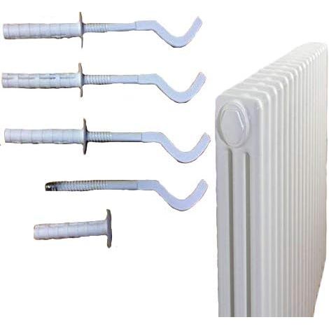 Lot de 4 supports muraux universels pour radiateur Blanc avec kit de fixation (1/3)