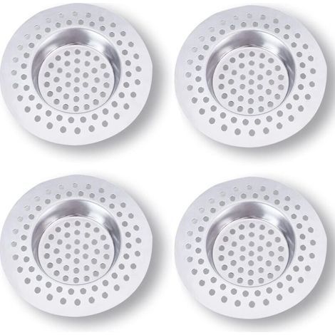 Aiperq Edelstahl-Spülbecken-Sieb (3er-Set) – Duschhaarfänger 7,5 x 7,5 cm, 90-Loch-Filter, Gitter, Küchenzubehör, Badezimmer, Küche (1/5)