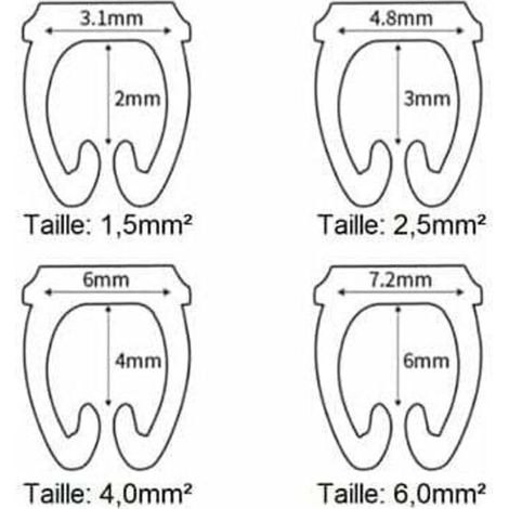 Etiquette Cable, Clip Numérique Codé de Étiquette Câble de 09 Numéro, Marqueur de Cable Coloré en Plastique en C Type, Anti-lâche(2,5mm² 100Pcs) (1/4)