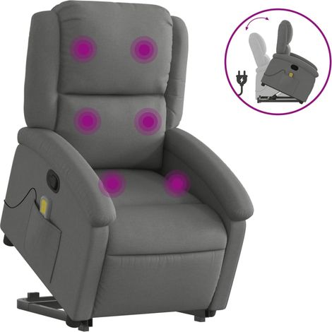 Maison Exclusive - Silla de masaje reclinable de pie de tela gris