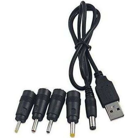 Universal DC to USB 2.0 Cable 2.5 3.0 4.0 5.5 5-in-1 Multi Charger Charging Cord (1/4)