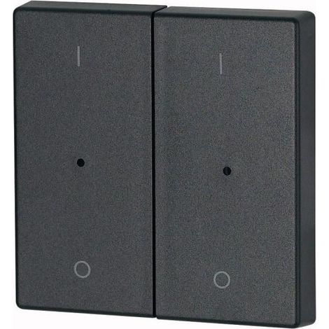 Bouton à bascule double +raccord de manomètre I/0 anthracite EATON CWIZ-02/14-LED