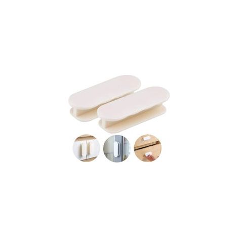 Lot de 2 poignées de porte de balcon, poignées de porte, poignées de porte autocollantes, poignées d'armoire, porte de balcon, extérieur en plastique (1/4)