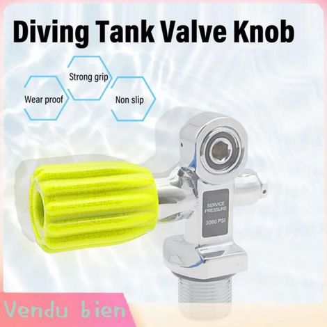 HURRISE Bouton de soupape de réservoir de plongée Vanage de réservoir de plongée soupape de cylindre ABS ABS sport Vert Fluo (1/4)