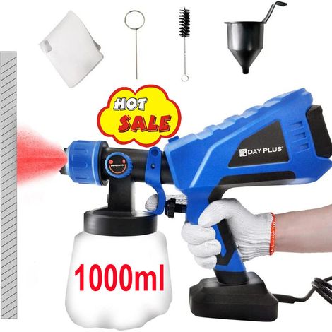 NOUVEAU 1000 ml Système de pulvérisation de peinture pistolet à peinture murale pulvérisateur de peinture pulvérisateur de peinture 550 W pistolet à peinture électrique avec 3 modèles de pulvérisation (1/5)
