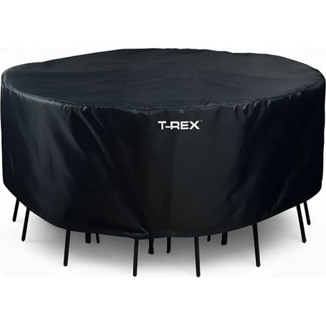 Copertura Tavolo e Sedie Ø193 h 89 cm Poliestere Nero Impermeabile (1/3)