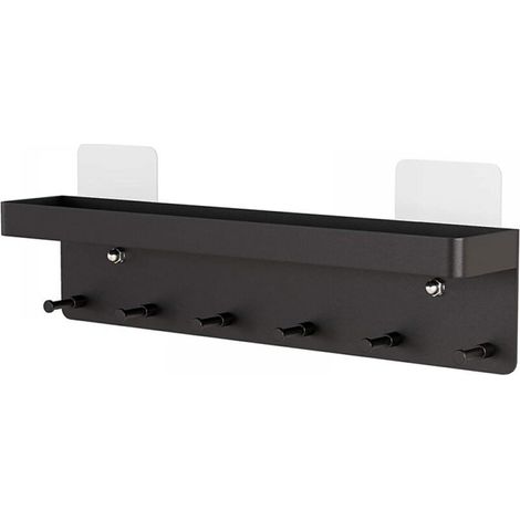 Porte-clés multifonction avec étagère de rangement, montage mural, sans perçage, innovant derrière la porte, porte-clés pour chambre à coucher, salon, (1/4)