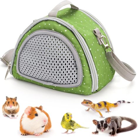 Borsa per il trasporto di criceti - Borsa da viaggio traspirante con maniglia e tracolla - Balene dello zucchero - Criceti - Riccio - Porcellini d'India e piccoli animali domestici (1/5)