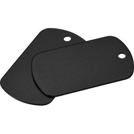 Lot de 10 étiquettes vierges en métal (29 x 50 mm) à graver soi-même, aluminium noir, pour loisirs (1/5)
