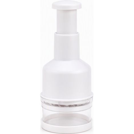 Hachoir à ail à pression en inox, blanc — outil manuel multifonction pour hacher l'ail (1/5)