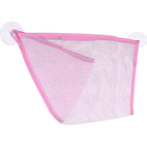 Sac de rangement en filet pour jouets de salle de bain pour enfants / Sac en maille avec ventouse résistante et imperméable-Pink (1/5)