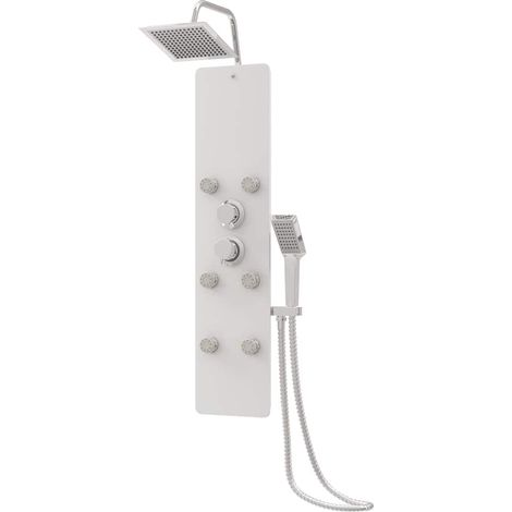 vidaXL Shower Panel Unit Glass 25x47,5x130 cm White