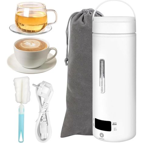 Bouilloire Portable - 450 ml - 300 W - 4 Régulations de Température - Pour Thé Café Lait - Camping Voyage Bureau (1/5)