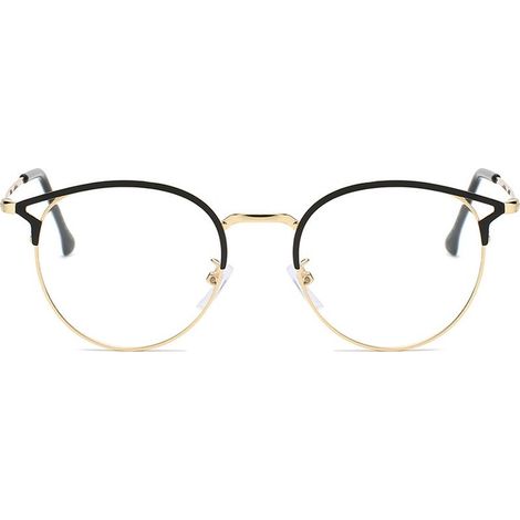 Lunettes Anti-Fatigue Optiques pour Ordinateur et Gaming à Monture Demi-Cercle et Oreilles de Chat Photochromiques Bloqueuses de Lumière Bleue 3 Couleurs (Gold/Silver/Black) (1/5)