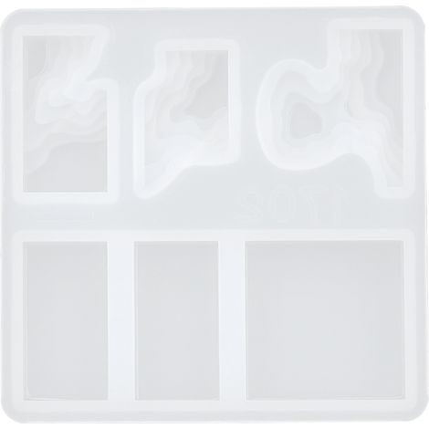 Kit moule DIY forme irrégulière colorée pour fabrication de bijoux artisanaux décoratifs - MD1702 moule carré rond îlot (1/5)