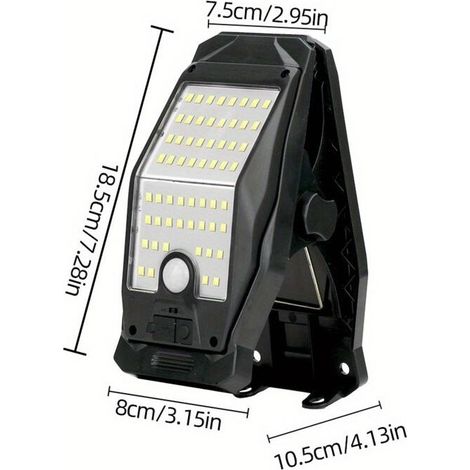 Lampe LED Solaire Extérieure à Détecteur de Mouvement – Lampadaire d’Extérieur à Clipser, Rechargeable USB, IP44, pour Jardin, Patio et Terrasse (1/5)