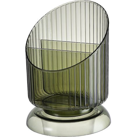 Organisateur De Maquillage - Support Pour Brosses En Acrylique - 3 Compartiments - Pour Table De Toilette Salle De Bain Bureau Cuisine - 1 Pièce (1/5)