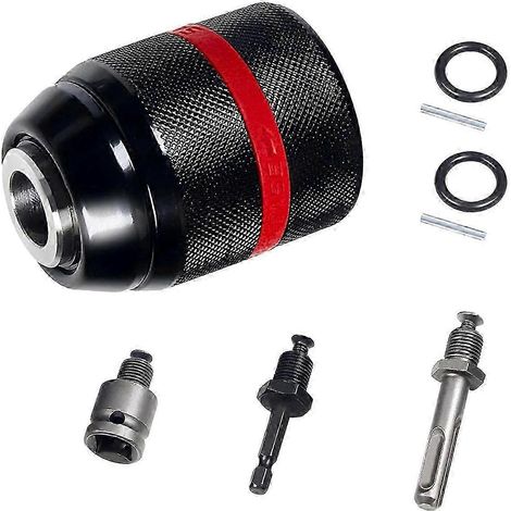 Milwaukee 13mm Schnellspannbohrfutter, 1/2-20UNF Gewinde, selbstspannend, SDS-Plus Sechskantschaft, 1,5-13mm. (1/5)