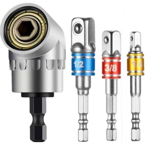 Hexagonale Adaptateur Set,Embout Visseuse a Choc Adaptateur Douille,Adaptateur Douille 1/2 3/8 1/4 Forets,Adaptateur pour Cle a Choc Douille,Pour Clé À Douille,Écrou,Adaptateur Cliquet Accessoire (1/4)