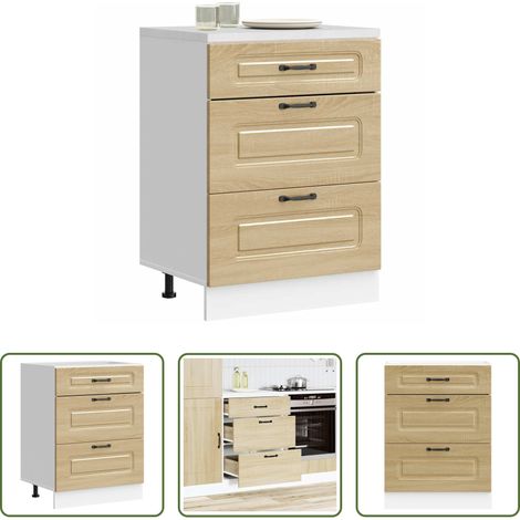 Holzwerkstoff - Küchenunterschrank Kalmar Sonoma-Eiche Holzwerkstoff (1/5)