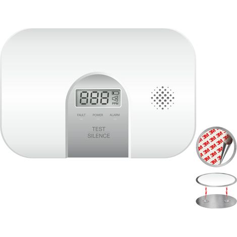 Kohlenmonoxid-Melder mit wechselbaren Batterien, Display & Magnethalter (1/5)