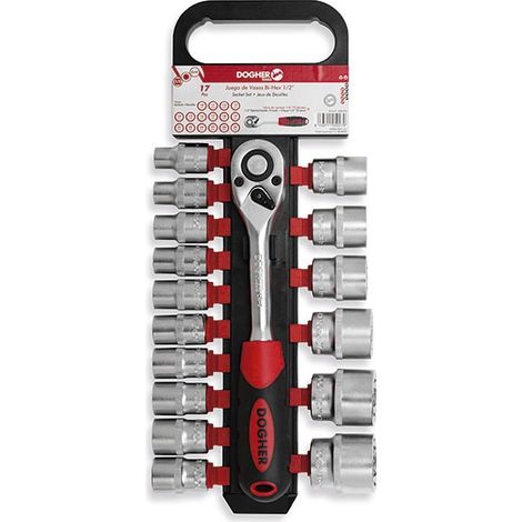Lot de 17 douilles bi-hexagonales 1/2 DOGHER 530-072