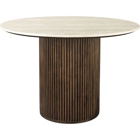 Table ronde Arda Dutchbone  - bois et pierre naturelle (1/5)