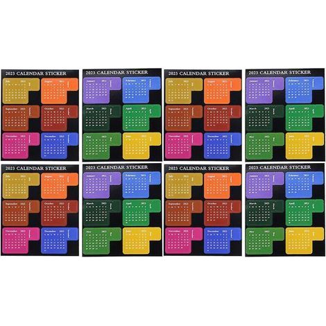 8 Sheets of Calendar Stickers, Notepad, Calendar Index, Diary, Notepad, Calendar Stickers (1/5)
