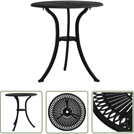 Thé - Table de jardin Noir 62x62x65 cm Aluminium coulé (1/5)