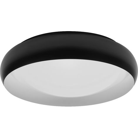 LEDVANCE ORBIS Livia LED avec anneau métallique, noir et blanc, 24W, 1500lm, 3000K, 430mm, 830 blanc chaud convivial, dimmabsur 3 niveaux par clic, IP20, vis de montage et chevilles incluses (1/3)