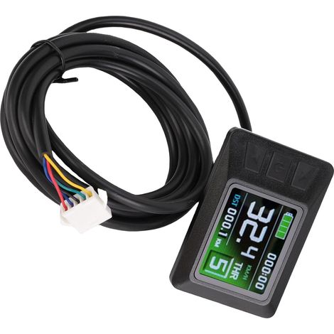 LCD-Display für E-Bikes, Echtzeitdaten und -informationen, benutzerfreundliches Design, kristallklare Anzeige, kompatibel mit 24 V, 36 V und 48 V, ABS-Material, SM-Stecker (1/5)