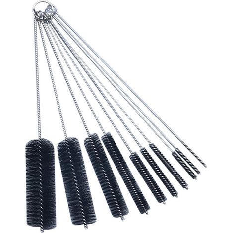 10-teiliges Flaschenreinigungsbürsten-Set – Schlauchreinigungsbürste – Schlauchbürste – Flaschen- und Rohrreinigung – Reinigungsbürsten-Werkzeugset – Schwarz (1/5)