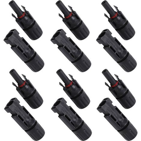 12 Pcs Connecteur de Cellule Solaire Connecteur de CâBle éTanche Industriel pour Panneaux Solaires (1000V-30A) (1/5)