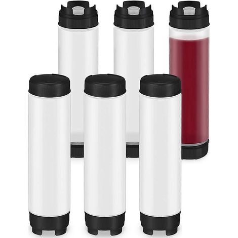 Lot de 6 flacons souples de 473 ml (16 oz) pour condiments, flacons souples en plastique inversés. (1/5)