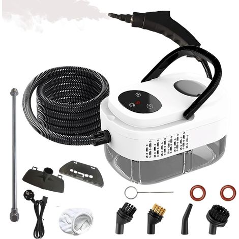Pulitore a vapore da 2500 W, pulitore a vapore multiuso da 3,0 BAR con 3 testine a spazzola, serbatoio dell'acqua di grande capacità da 1000 ml, pulitore a vapore per mobili da cucina e bagno (1/5)