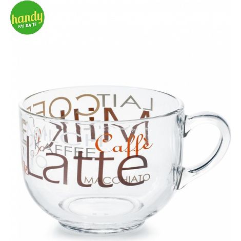 Tazzone Jumbo H&H Memo in Vetro Decorato 700 cc