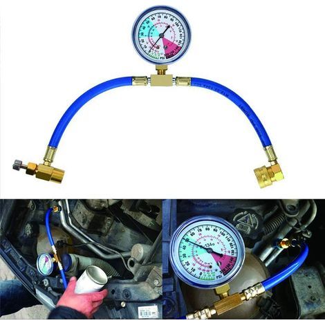 Kit tuyau de recharge R134A A/C avec jauge de mesure pour liquide réfrigérant de climatisation de voiture (1/5)