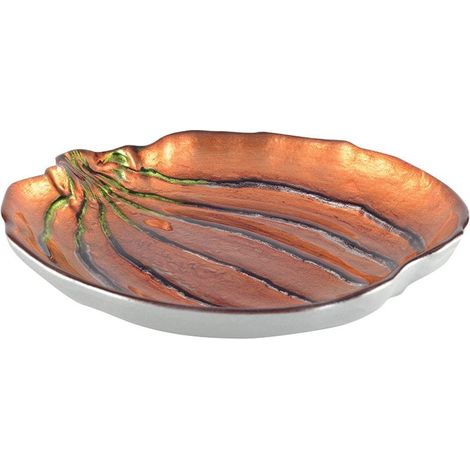 Assiette Plate en Verre Citrouille Orange pour Table d'Automne et Halloween 23 x 22 x 3,8 cm - PANGIVO (1/2)
