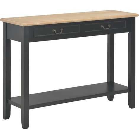 Console Table d'appoint - Meuble d'entrée Noir 110x35x80 cm Bois BV583575 - BonneVie (1/5)