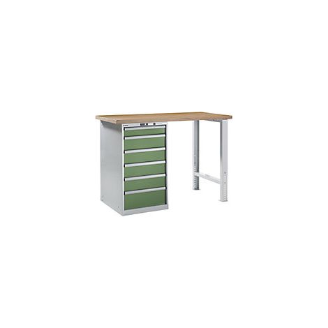 Banco de trabajo en sistema modular  altura 1040 mm  armario