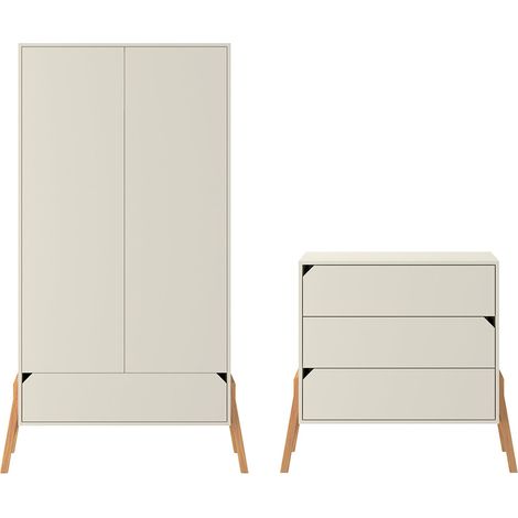 Armadio 2 ante 3 cassetti cachemire 91cm (1/3)