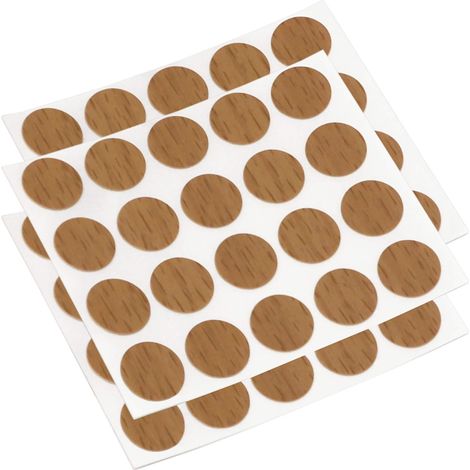 Adsamm® / 60 x caches adhésifs pour tête de vis / noyer / Ø 13 mm / rond / caches autocollants avec fine épaisseur 0,45 mm, d'Adsamm® (1/5)