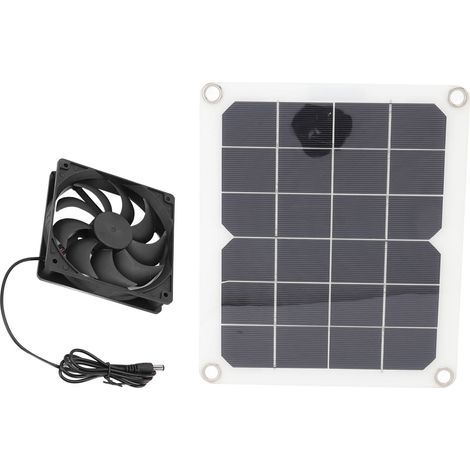 1 Solar-Ventilator-Set, 3000 U/min, Silikonkunststoff, für Gewächshaus, Tierstall, Camping (1/5)
