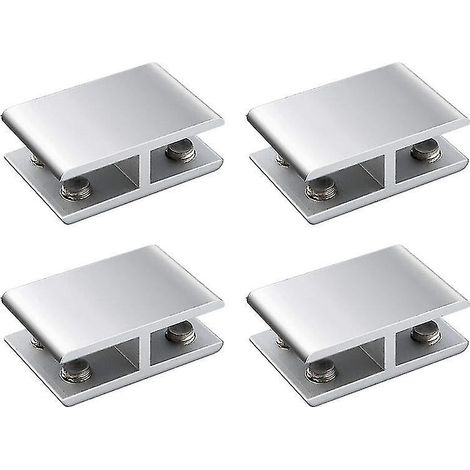 pinces à verre double face en alliage d'aluminium, support d'étagère en verre, clip pour verre (1/3)