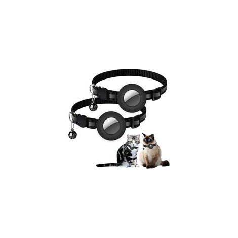 Lot de 2 colliers Airtag pour chat avec cloche et étui silicone étanche – (1/5)