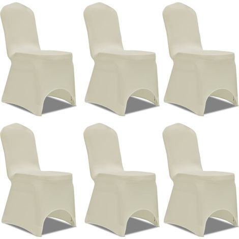 Maison Exclusive - Coprisedia in Tessuto Elasticizzato Crema 12 pz (1/5)