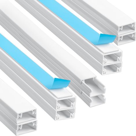 Goulotte Passe Cable(0.4m20mm10mm), 10pcs Goulotte Cable avec Ruban adhésif en Mousse, Rangement de Câbles de Téléviseur, Montage sur Le Mur pour la Gestion des câbles Goulotte de câbles (1/5)