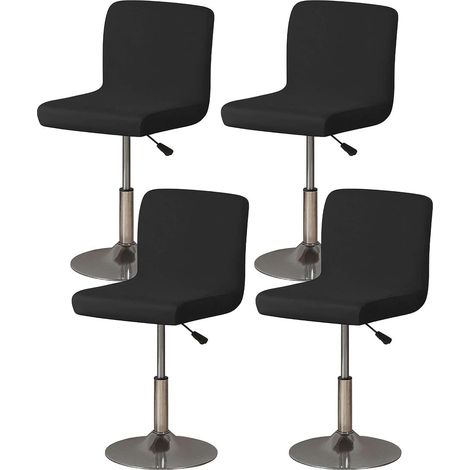 Coprisgabello da bar impermeabile ed elastico, in poliestere, con elastico sul fondo, antiscivolo e rimovibile, ideale per cucine di ristoranti - Nero - Set da 4 pezzi